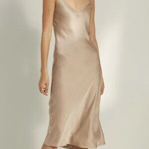 💛Aritzia Wilfred Midi Slip Dress, Large, COLOR: Marmot💛